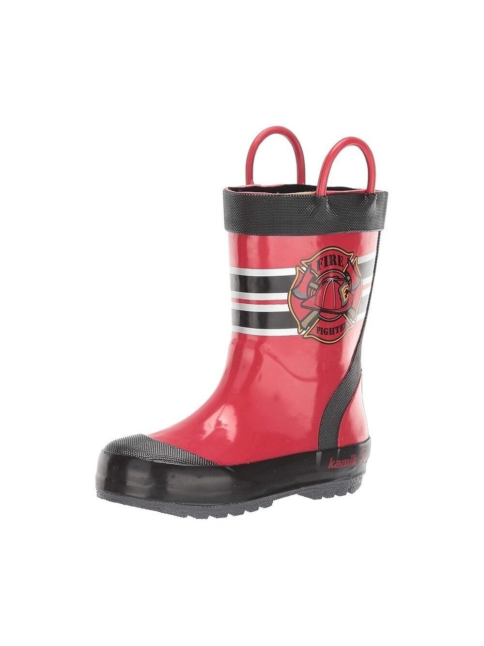 Kamik Red and Black Kids Rain Boots